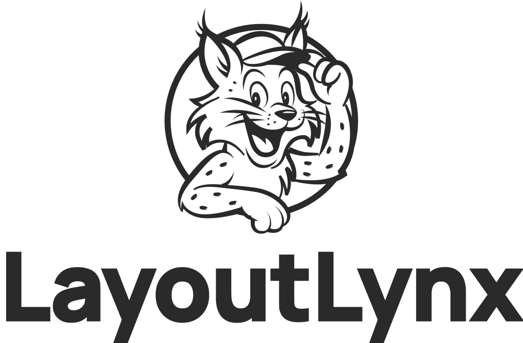 LayoutLynx Logo Stacked B&W